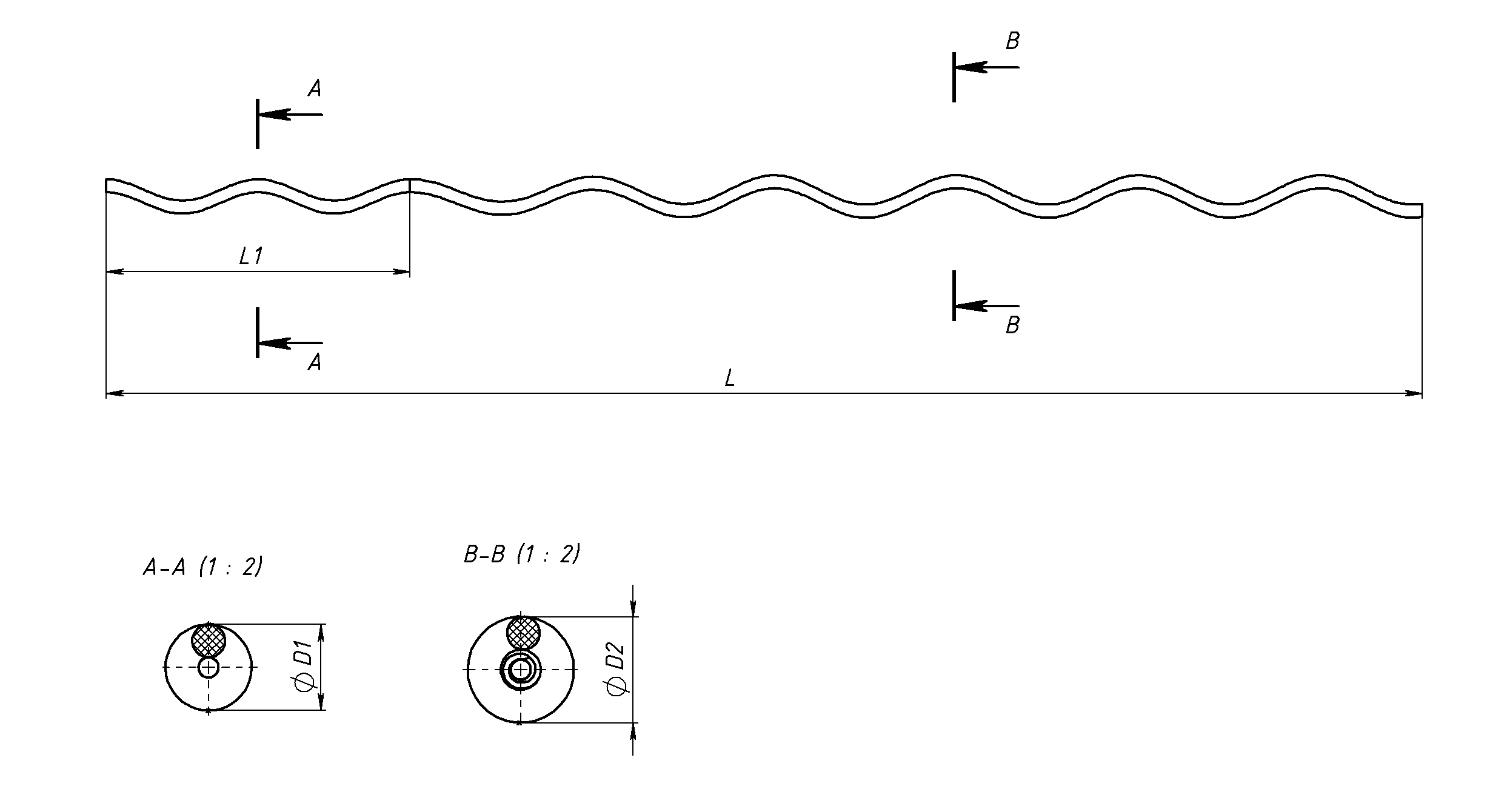 Спиральный полимерный гаситель вибрации ГВСП чертеж